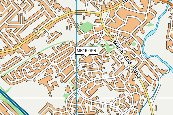 MK16 0PR map - OS VectorMap District (Ordnance Survey)