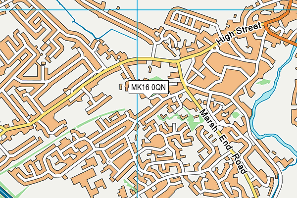 MK16 0QN map - OS VectorMap District (Ordnance Survey)