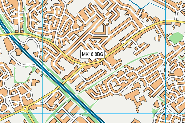 MK16 8BG map - OS VectorMap District (Ordnance Survey)