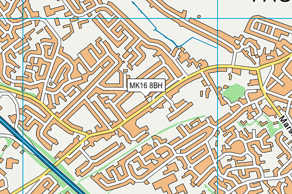 MK16 8BH map - OS VectorMap District (Ordnance Survey)