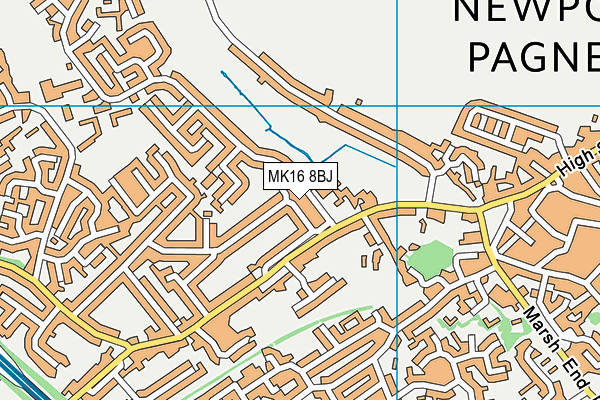 MK16 8BJ map - OS VectorMap District (Ordnance Survey)