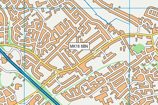 MK16 8BN map - OS VectorMap District (Ordnance Survey)