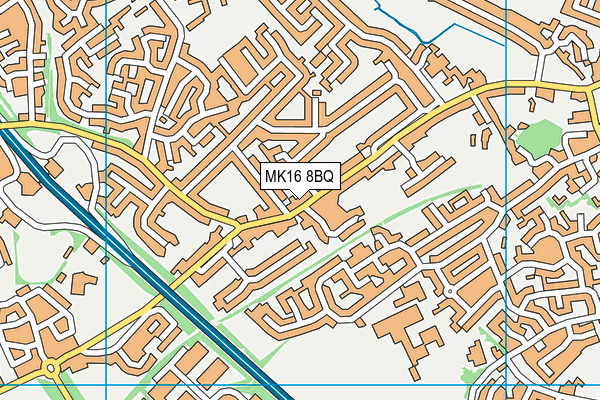 MK16 8BQ map - OS VectorMap District (Ordnance Survey)