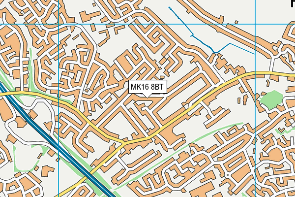 MK16 8BT map - OS VectorMap District (Ordnance Survey)