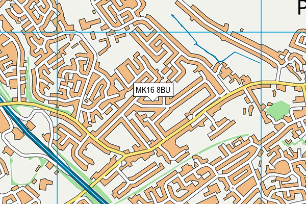 MK16 8BU map - OS VectorMap District (Ordnance Survey)