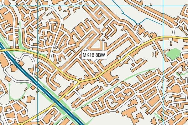 MK16 8BW map - OS VectorMap District (Ordnance Survey)