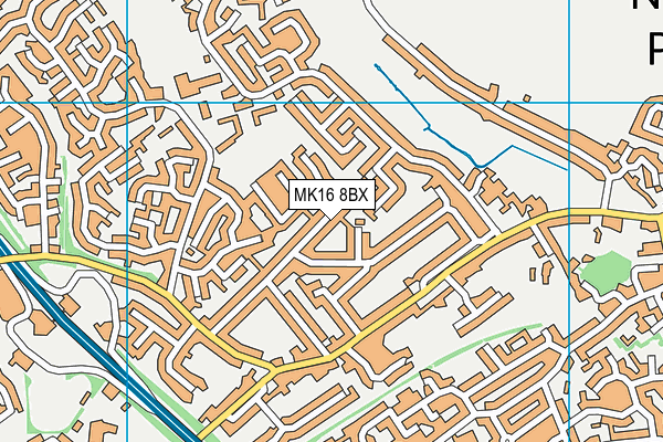 MK16 8BX map - OS VectorMap District (Ordnance Survey)