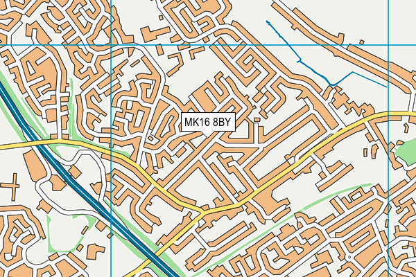 MK16 8BY map - OS VectorMap District (Ordnance Survey)
