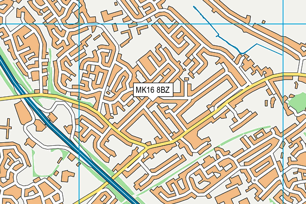 MK16 8BZ map - OS VectorMap District (Ordnance Survey)