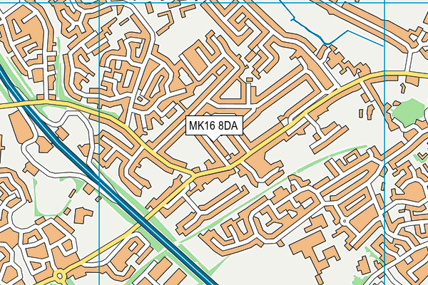 MK16 8DA map - OS VectorMap District (Ordnance Survey)