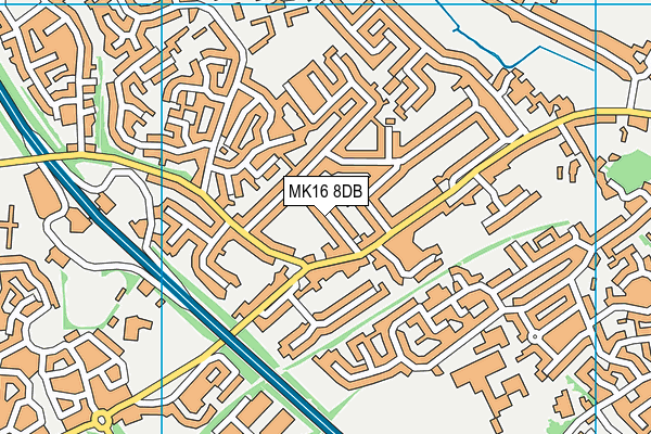 MK16 8DB map - OS VectorMap District (Ordnance Survey)