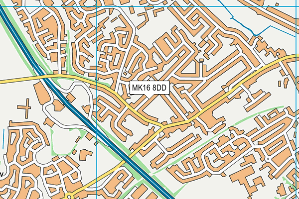MK16 8DD map - OS VectorMap District (Ordnance Survey)