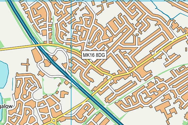 MK16 8DG map - OS VectorMap District (Ordnance Survey)