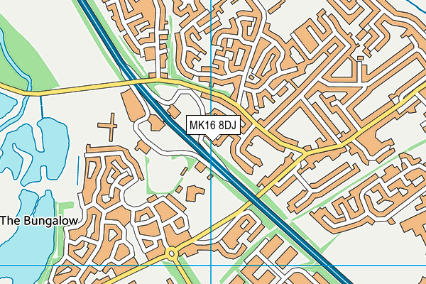 MK16 8DJ map - OS VectorMap District (Ordnance Survey)