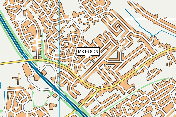 MK16 8DN map - OS VectorMap District (Ordnance Survey)
