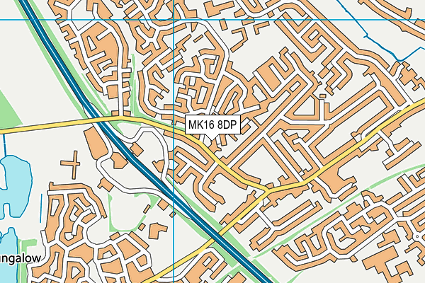 MK16 8DP map - OS VectorMap District (Ordnance Survey)