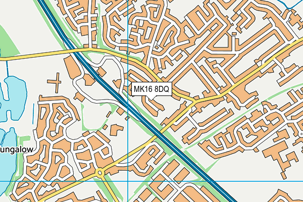 MK16 8DQ map - OS VectorMap District (Ordnance Survey)