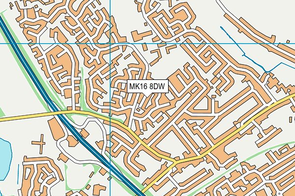 MK16 8DW map - OS VectorMap District (Ordnance Survey)