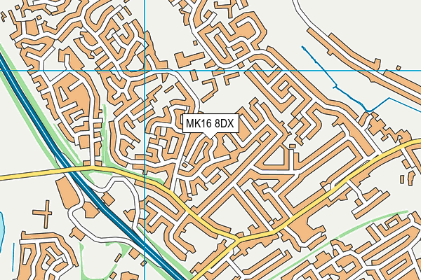 MK16 8DX map - OS VectorMap District (Ordnance Survey)