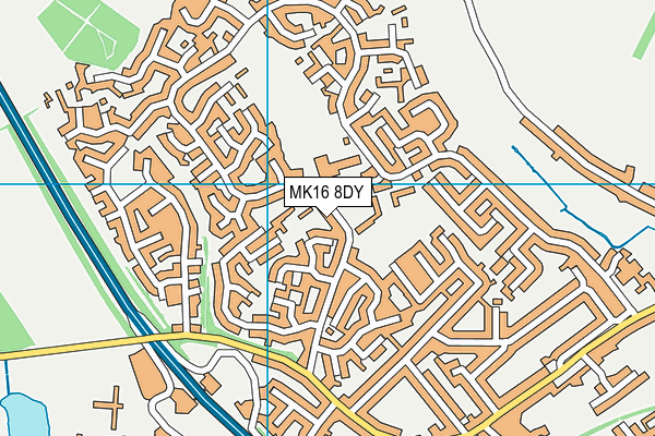 MK16 8DY map - OS VectorMap District (Ordnance Survey)