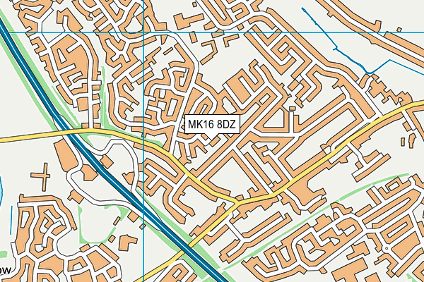 MK16 8DZ map - OS VectorMap District (Ordnance Survey)