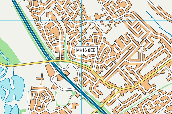 MK16 8EB map - OS VectorMap District (Ordnance Survey)