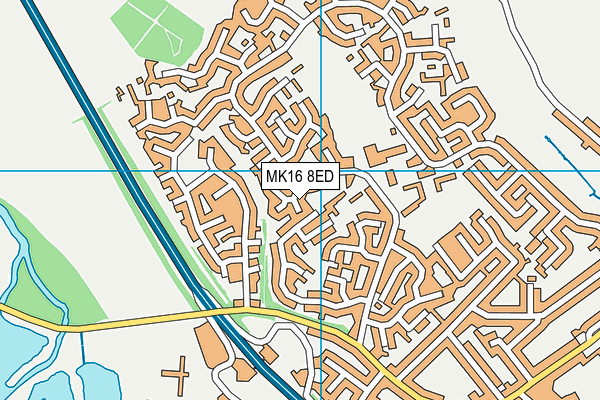 MK16 8ED map - OS VectorMap District (Ordnance Survey)