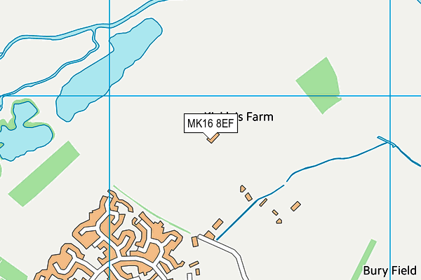 MK16 8EF map - OS VectorMap District (Ordnance Survey)