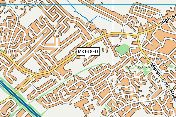 MK16 8FD map - OS VectorMap District (Ordnance Survey)