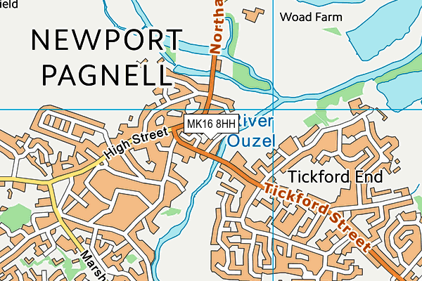 MK16 8HH map - OS VectorMap District (Ordnance Survey)