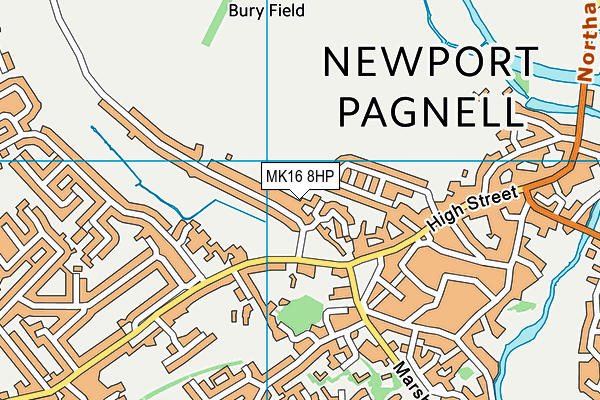 MK16 8HP map - OS VectorMap District (Ordnance Survey)