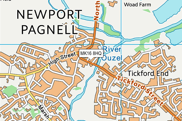 MK16 8HQ map - OS VectorMap District (Ordnance Survey)