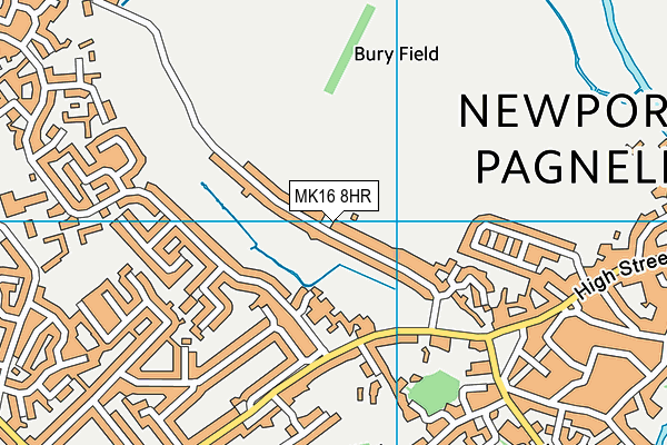 MK16 8HR map - OS VectorMap District (Ordnance Survey)