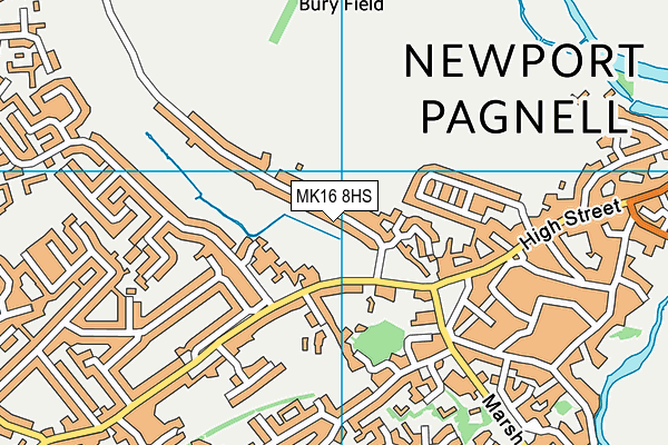 MK16 8HS map - OS VectorMap District (Ordnance Survey)