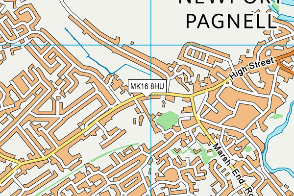 MK16 8HU map - OS VectorMap District (Ordnance Survey)