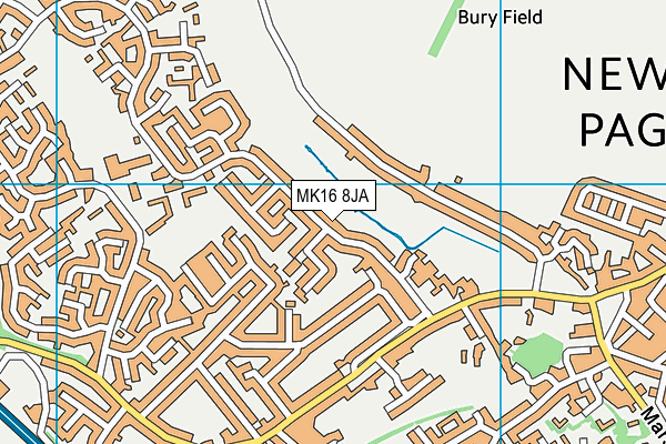 MK16 8JA map - OS VectorMap District (Ordnance Survey)