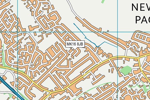 MK16 8JB map - OS VectorMap District (Ordnance Survey)