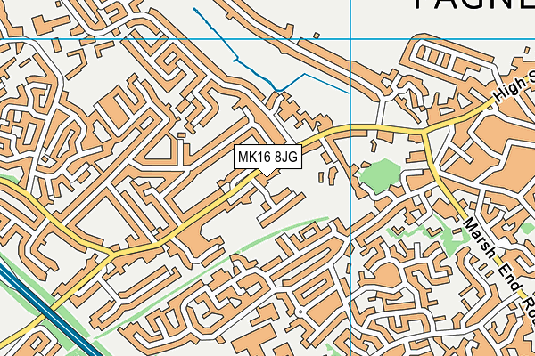 MK16 8JG map - OS VectorMap District (Ordnance Survey)