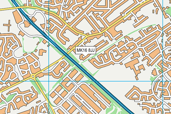 MK16 8JJ map - OS VectorMap District (Ordnance Survey)