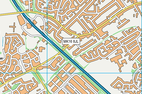 MK16 8JL map - OS VectorMap District (Ordnance Survey)