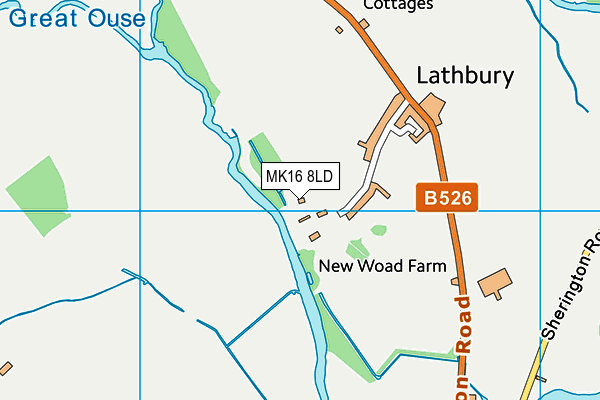 MK16 8LD map - OS VectorMap District (Ordnance Survey)