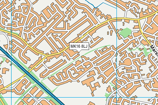 MK16 8LJ map - OS VectorMap District (Ordnance Survey)