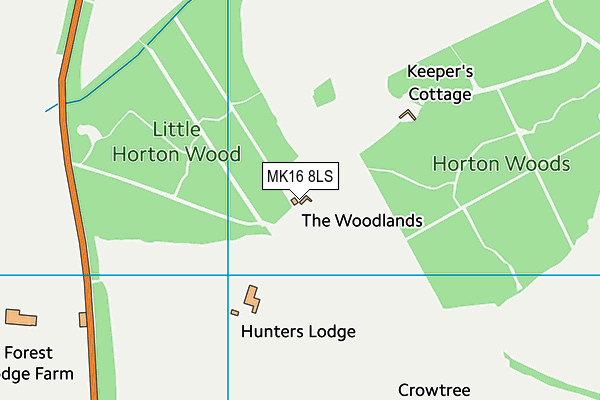 MK16 8LS map - OS VectorMap District (Ordnance Survey)