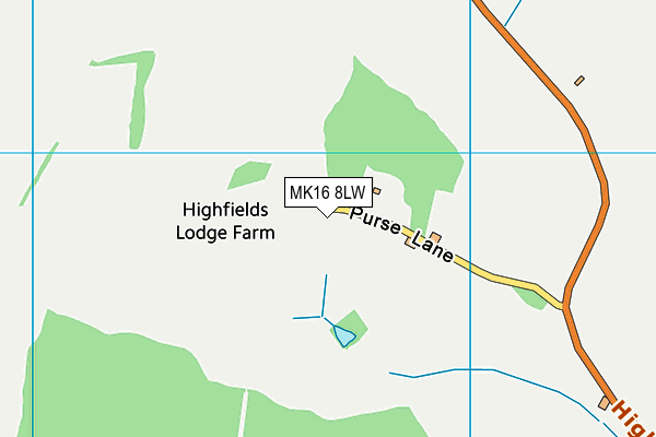 MK16 8LW map - OS VectorMap District (Ordnance Survey)