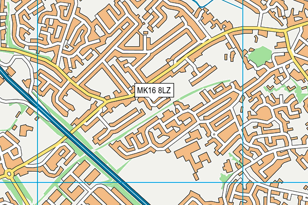 MK16 8LZ map - OS VectorMap District (Ordnance Survey)