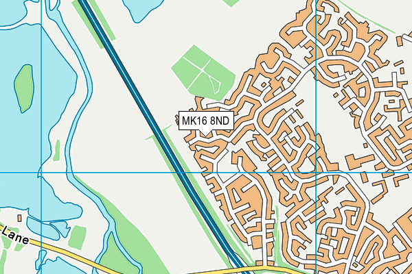 MK16 8ND map - OS VectorMap District (Ordnance Survey)