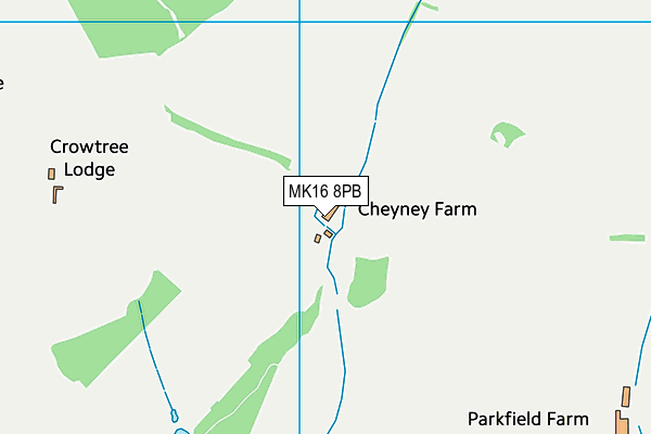 MK16 8PB map - OS VectorMap District (Ordnance Survey)