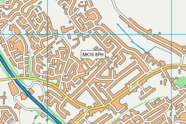 MK16 8PH map - OS VectorMap District (Ordnance Survey)