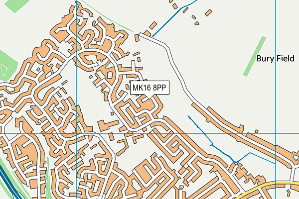 MK16 8PP map - OS VectorMap District (Ordnance Survey)