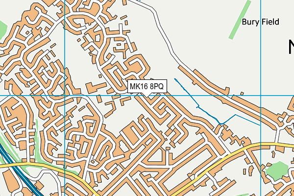 MK16 8PQ map - OS VectorMap District (Ordnance Survey)